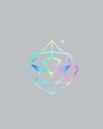 A stunning iridescent logo design featuring geometric shapes and clean lines, perfectly representing a magical school brimmin
