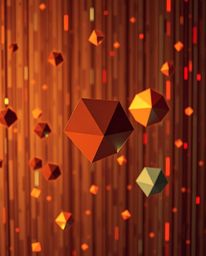 Discover stunning fine art photography featuring unusual, warm, and soft glitched geometric shapes floating in a cyberspace m