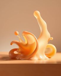 Explore captivating 3D abstract liquid forms rendered in soft, pastel colors. The scene features gentle lighting and a minima