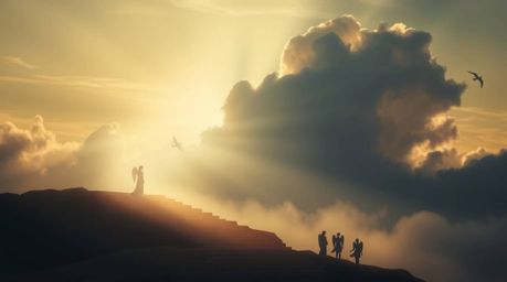 Immerse yourself in a dreamlike and peaceful scene where contrasting chiaroscuro lighting meets a soft, hazy atmosphere.  Ste