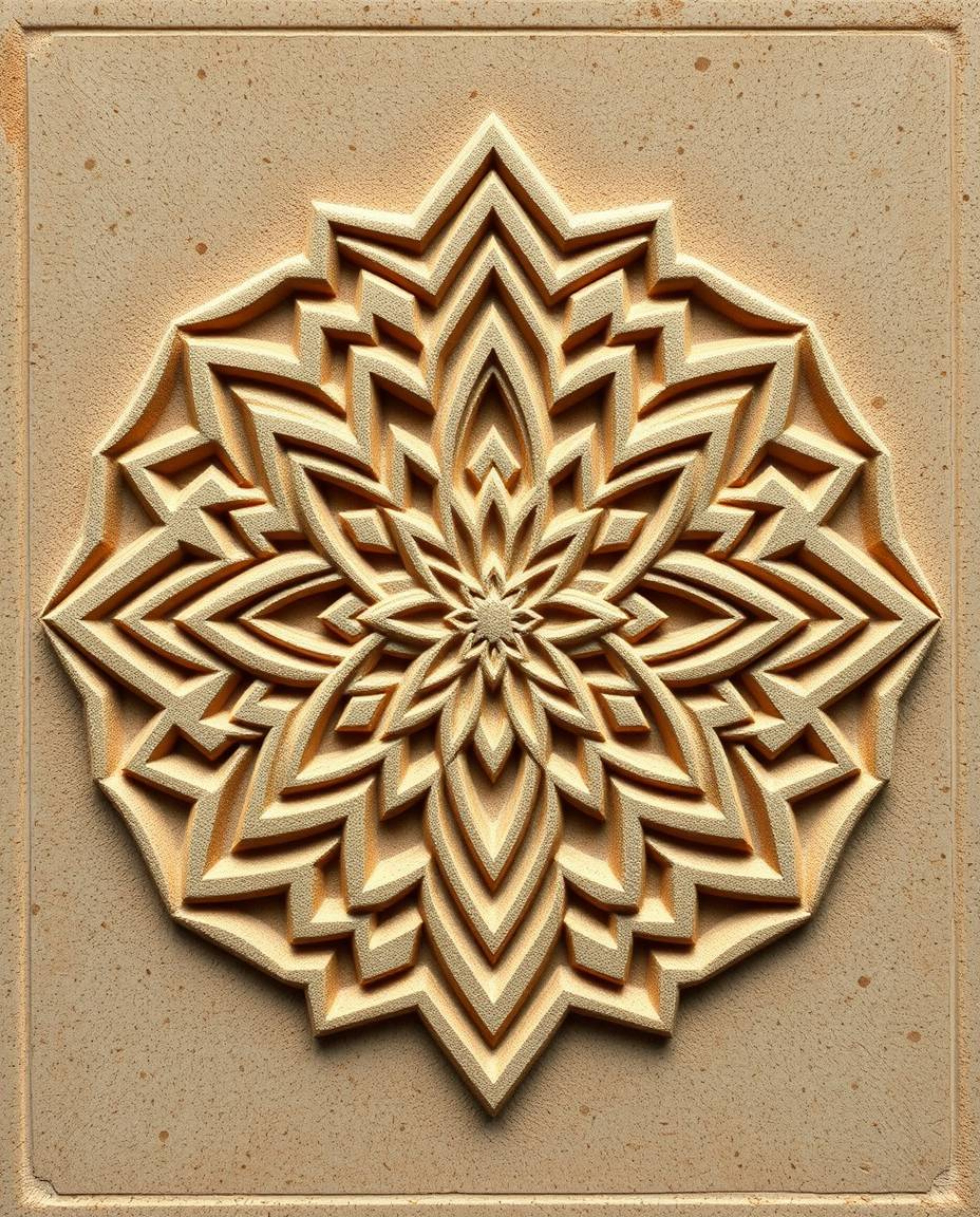 This logo is inspired by the beauty of Islamic geometric patterns, meticulously carved in stone to showcase intricate details