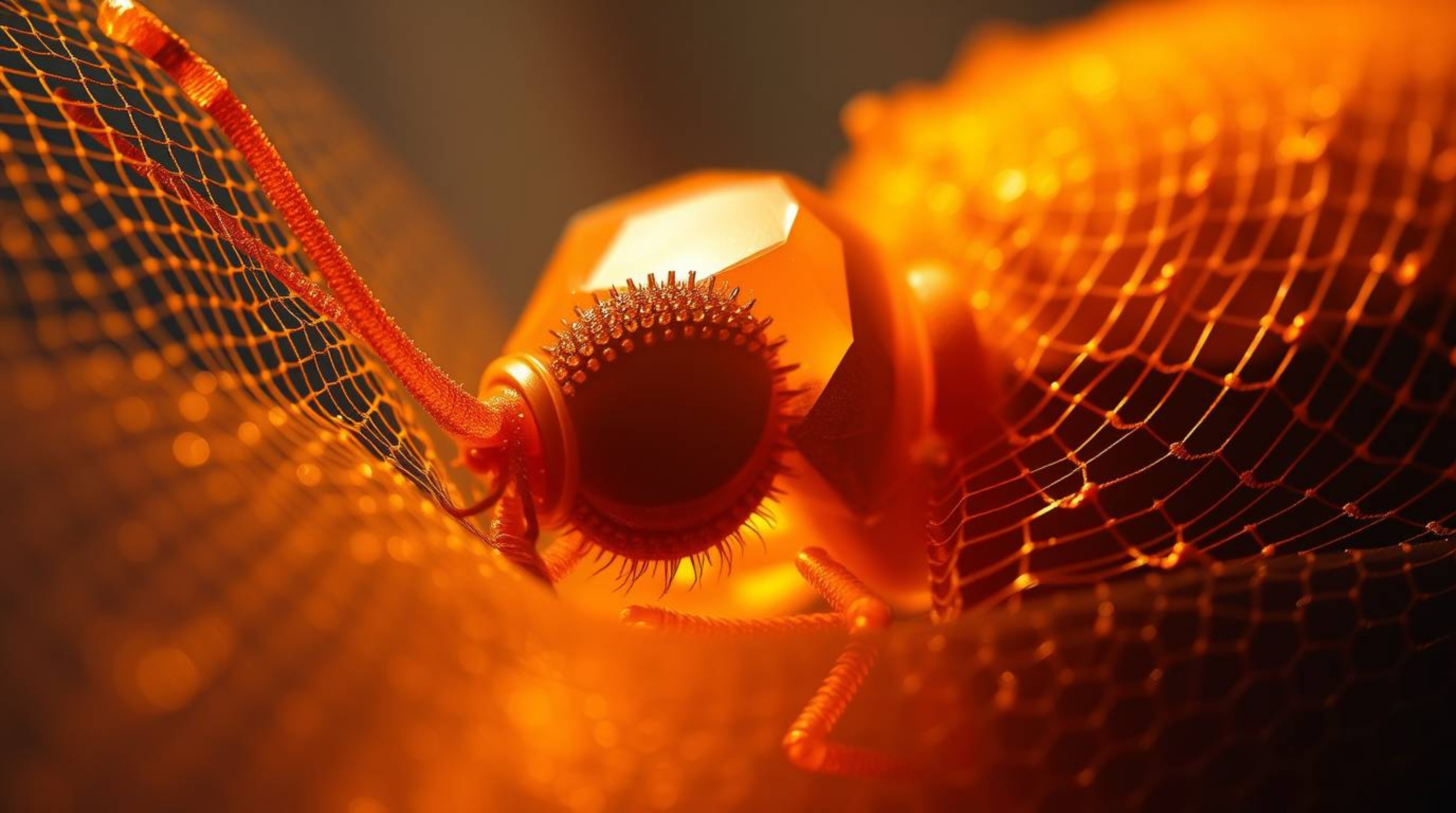 Dive into a dreamlike world with this abstract poster design. Featuring an extreme macro close-up, a warm golden glow, and a 