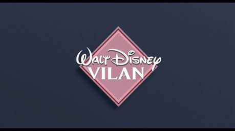 A captivating image featuring a classic Disney villain logo rendered in soft pastel colors.  The design incorporates geometri