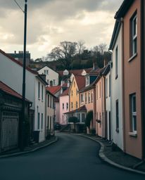 Explore the beauty of a sleepy town with pastel houses in this collection of fine art and watercolor-style photographs. Featu