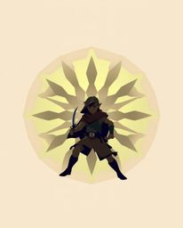 A brave Disney hero embarks on a thrilling desert adventure, showcased through a geometric logo design.  The visuals highligh