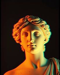 Discover a captivating collection of fine art photographs featuring classical sculptures infused with a dramatic glitch effec