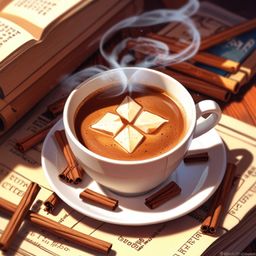 Imagine a freshly brewed cup of coffee, its aroma mingling with the subtle scent of cinnamon sticks. Sugar cubes sit inviting