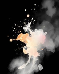 A delicate watercolor painting is brought to life through the interplay of gentle soft light and dynamic colorful splashes co