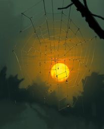 An extreme macro close-up captures the intricate details of an old wooden bridge over a river at sunset. The image is rendere
