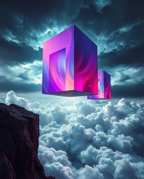 Explore a captivating blend of architectural precision and abstract artistry in this collection. Featuring iridescent colors 