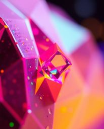 Immerse yourself in a vibrant cyberspace matrix with this extreme macro close-up.  Glitched geometric shapes float in electri