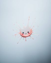Captured mid-air with a high-speed camera amidst thick fog, this adorable and cute paint splash creates a surreal effect. The
