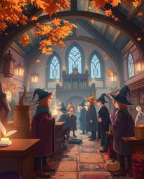 Immerse yourself in a magical school brimming with young wizards, rendered in a captivating Isekai anime style. Experience th
