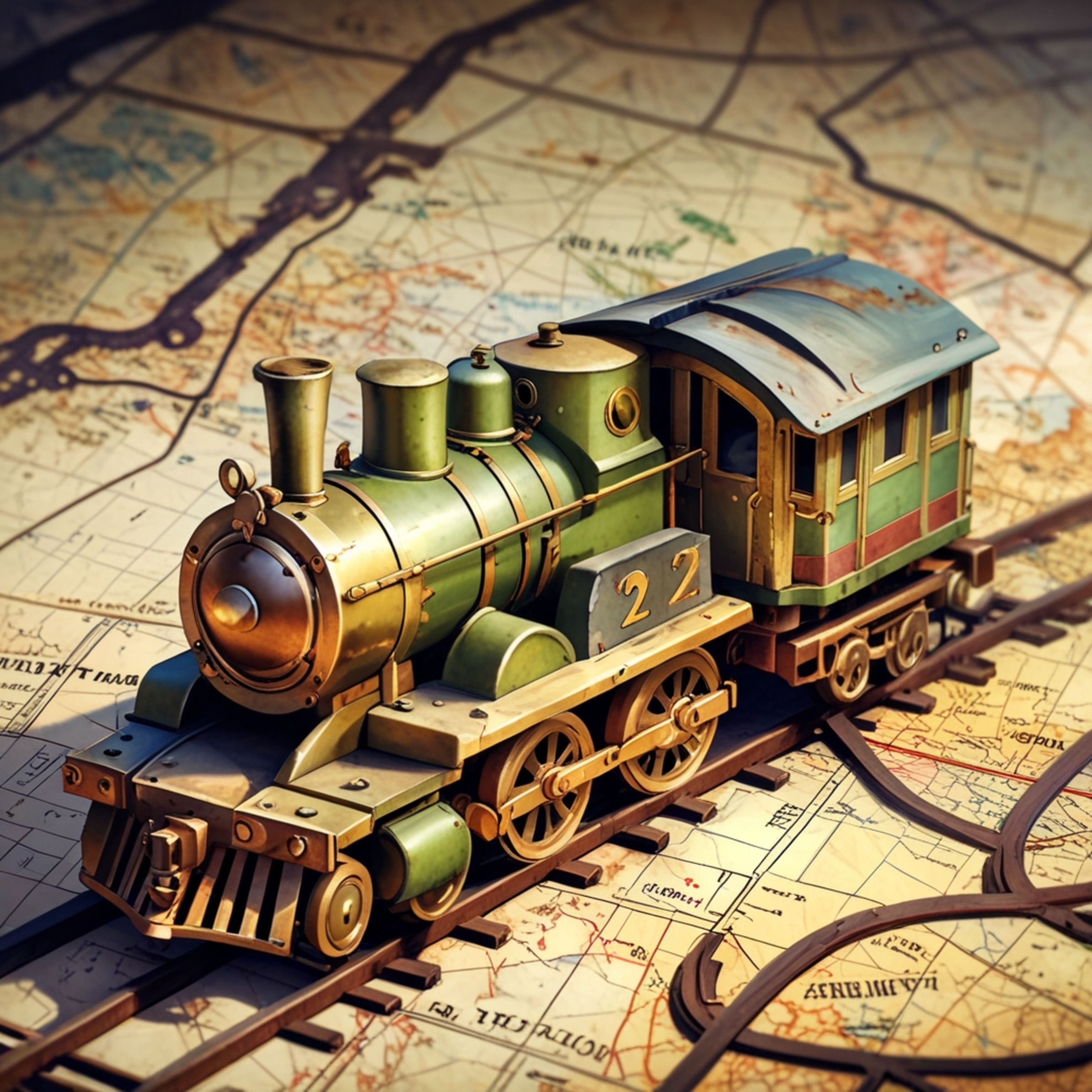 Capture the nostalgia with this vintage toy train, a charming relic crafted from brass and wood.  This delightful piece rests