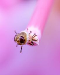 Discover the intricate details of a tiny subject in this extreme macro close-up.  The image showcases a soft gradient texture