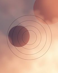 Discover a captivating minimalist artwork featuring a geometric pattern of circles and lines in the Bauhaus style. This ether