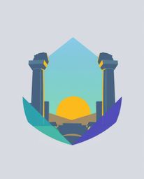 Logo design featuring cool colors like blues, greens, and purples. It incorporates geometric shapes and clean lines to repres