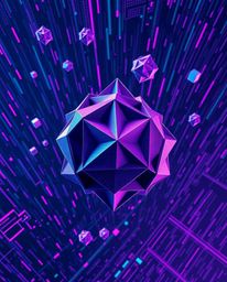 Dive into the mesmerizing world of intricate origami illustration. This high-angle perspective artwork features deep ultravio