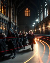 Experience the magic of a cinematic world in this dramatic long exposure photograph. Capturing a magical school filled with y