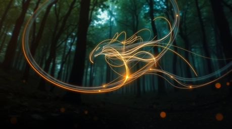 Experience a captivating visual journey with this creative light art piece.  Witness a graceful and elegant chase unfolding a