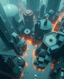 Discover a captivating collection of surreal, abstract city maps.  Each image showcases a dreamlike, top-down perspective of 