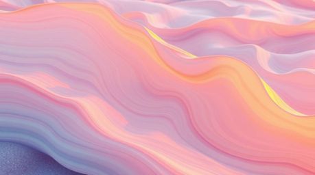 This artwork features a fluid abstract wave with a pastel gradient texture, divided into distinct sections illuminated by war