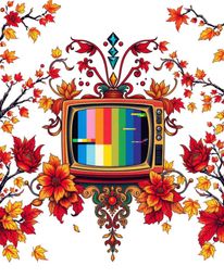 A captivating image showcases a large-scale tattoo design inspired by a retro TV screen glitch.  The artwork features vibrant