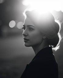 Explore the timeless elegance of classic black and white photography bathed in the warm, golden light of the hour. Witness a 