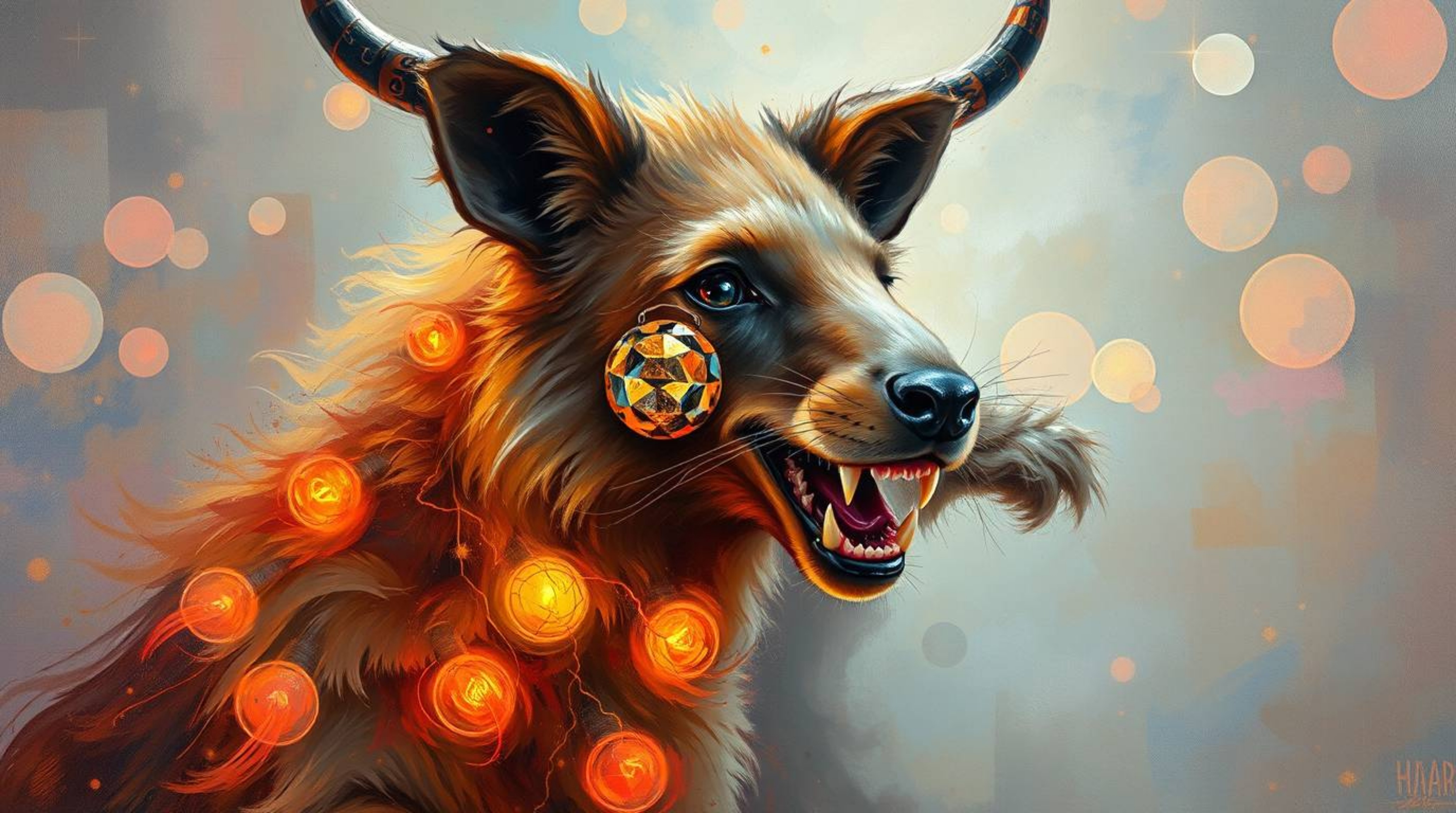 Experience the magic of a classic oil painting reimagined with an animal dance party bathed in disco lights. This piece evoke