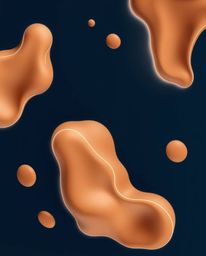 A stunning overhead bird's-eye view illustration showcasing futuristic 3D fluid shapes with vibrant, glowing edges set agains