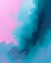 Discover stunning digital art featuring a rich deep teal and epic color palette. This atmospheric piece showcases loose paint