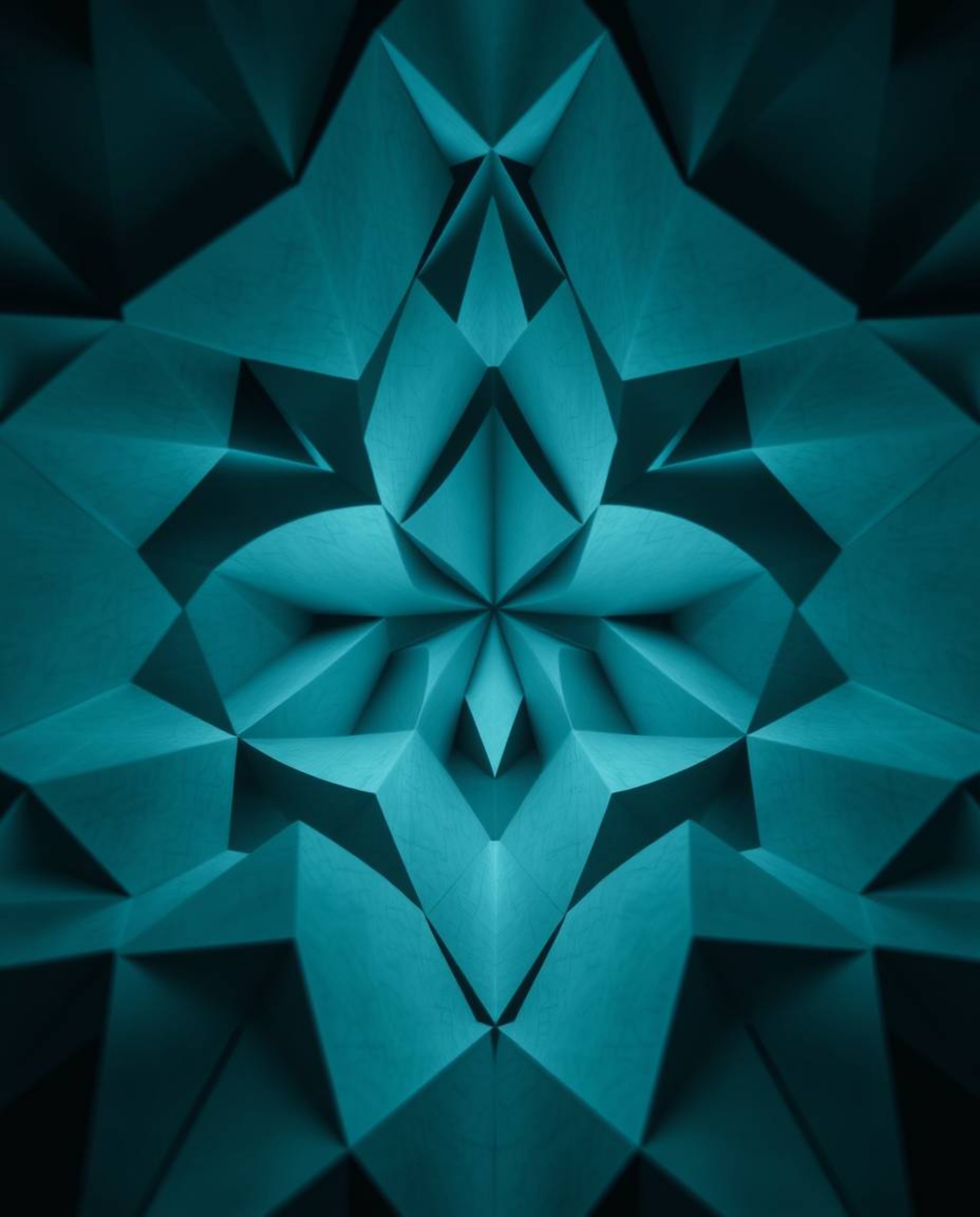 Explore the captivating fusion of low-angle perspective and intricate origami style, featuring folded paper textures and geom