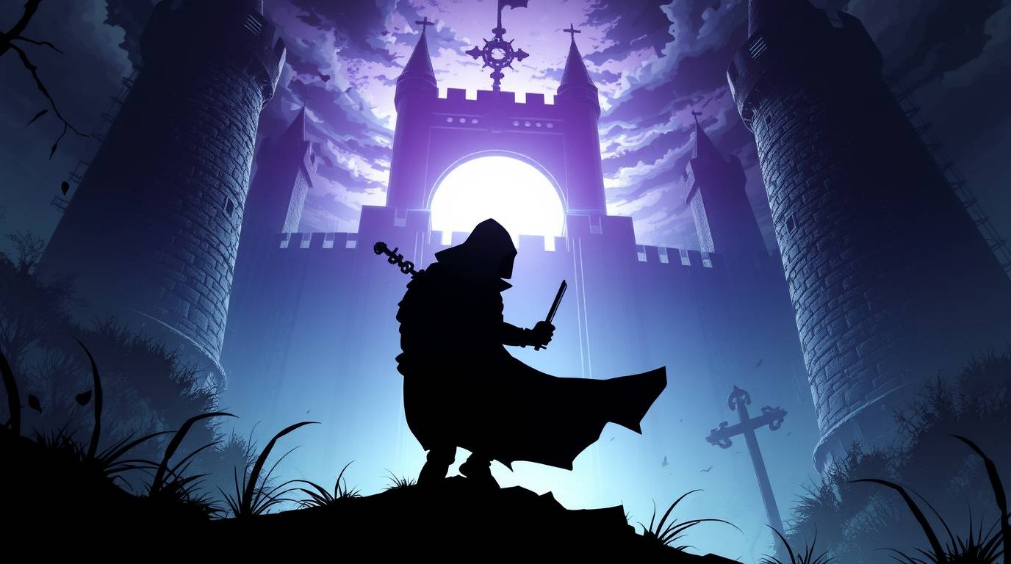 A mesmerizing isekai anime-style artwork depicting a thief stealthily infiltrating a heavily guarded castle.  The expressive 