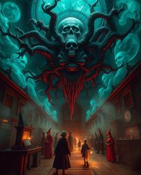 Discover a collection of eerie, surreal images depicting a magical school filled with young wizards.  Experience dreamlike at