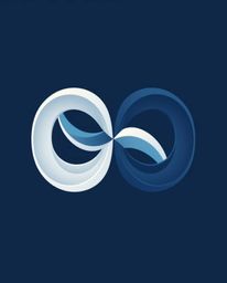 This artwork presents a captivating 3D illustration featuring a unique logo concept. The design showcases a split, fluid, and