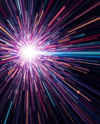 A captivating close-up showcasing a cosmic explosion of light and color.  This long-exposure astrophotography image captures 