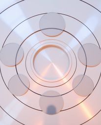 This image showcases a high-angle perspective of a minimalist geometric pattern, reminiscent of the Bauhaus style.  The desig