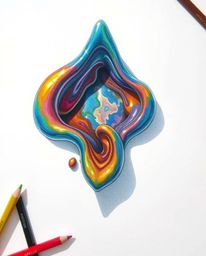 Explore a captivating visual journey through hand-drawn sketches and overhead bird's-eye views featuring sculptural 3D fluid 