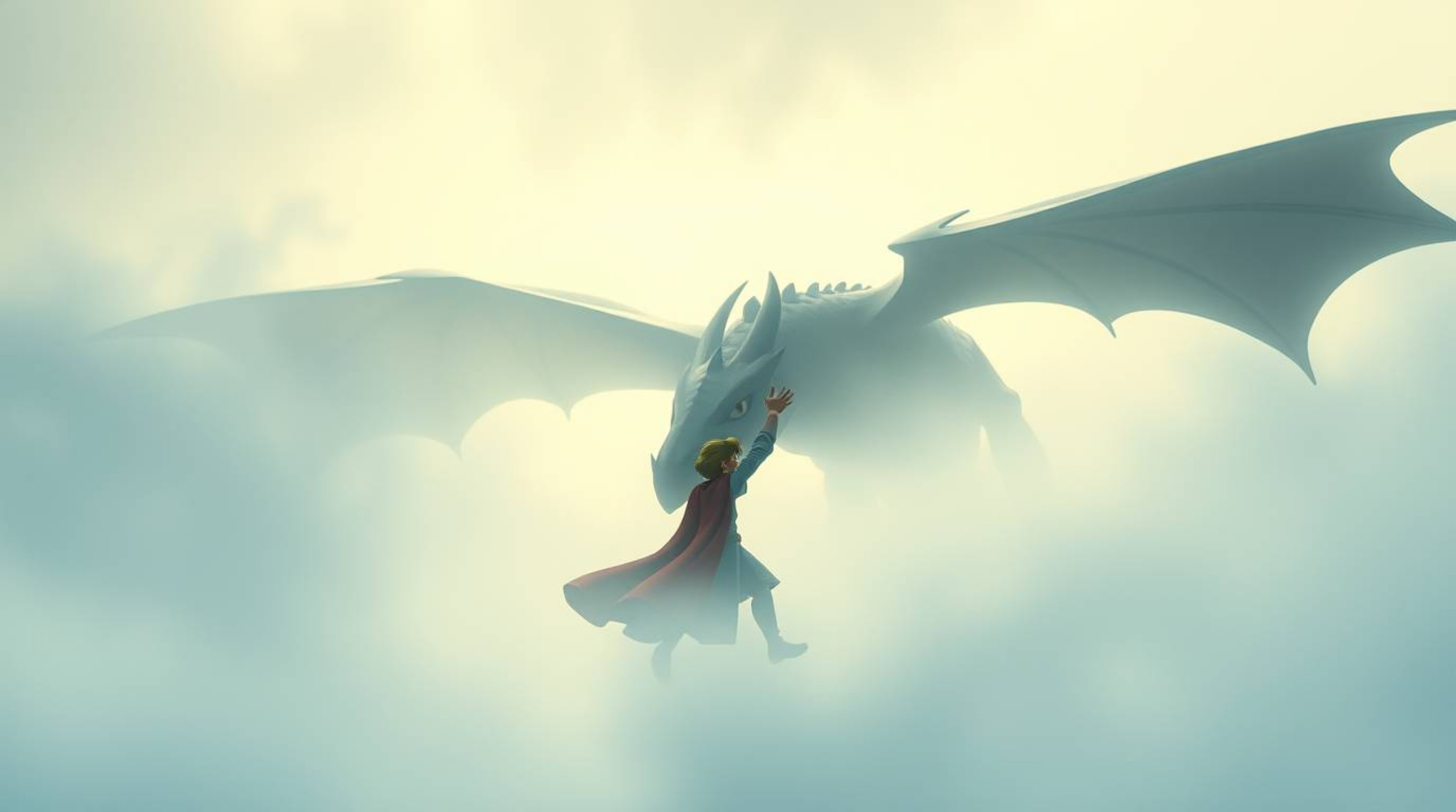 A captivating image in the style of 1950s animation depicts a charming prince bravely battling a dragon amidst a thick, hazy 
