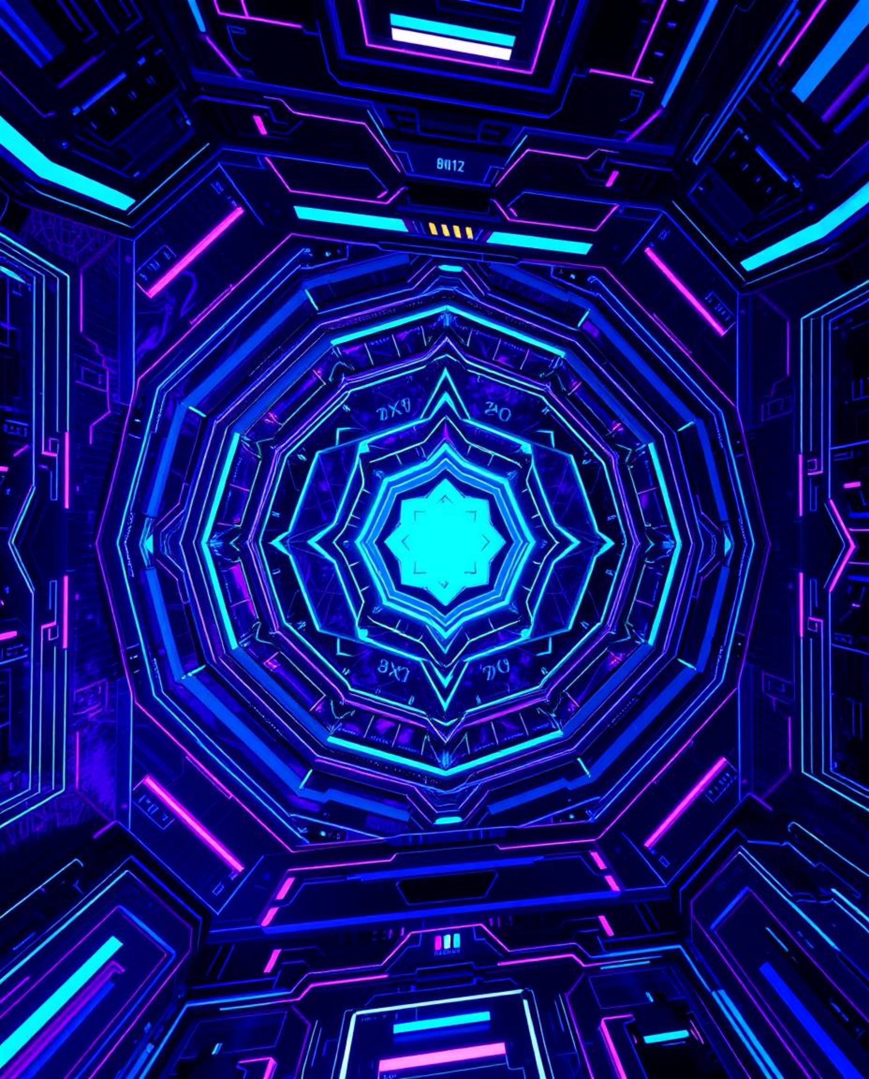 Explore a stunning futuristic digital interface featuring intricate geometric patterns and a captivating holographic look, re