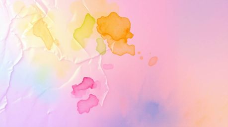 This artwork features a delicate watercolor painting on an iridescent, gradient textured metallic surface. Bathed in warm gol