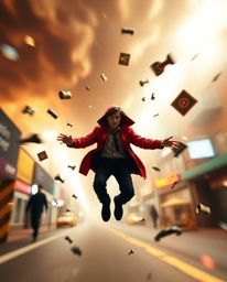 Experience the bizarre beauty of a surreal storm featuring levitating objects and distorted gravity, all brought to life with