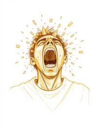 A captivating hand-drawn sketch depicts a person screaming in terror as their world disintegrates into pixels, rendered in wa