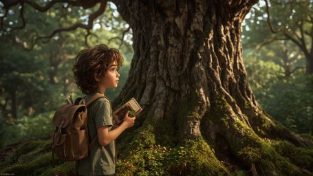 In a highly detailed, high-resolution stock photo reminiscent of Pixar's whimsical style, a brilliant young homeschooler stan