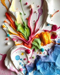 Discover stunning sculptural clay art inspired by vibrant watercolor splashes. This unique collection features vivid tones, c