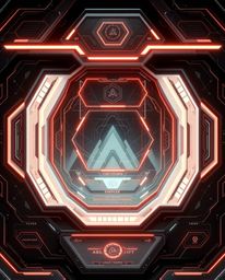 Explore a graceful and elegant futuristic digital interface showcasing captivating geometric patterns and a mesmerizing holog