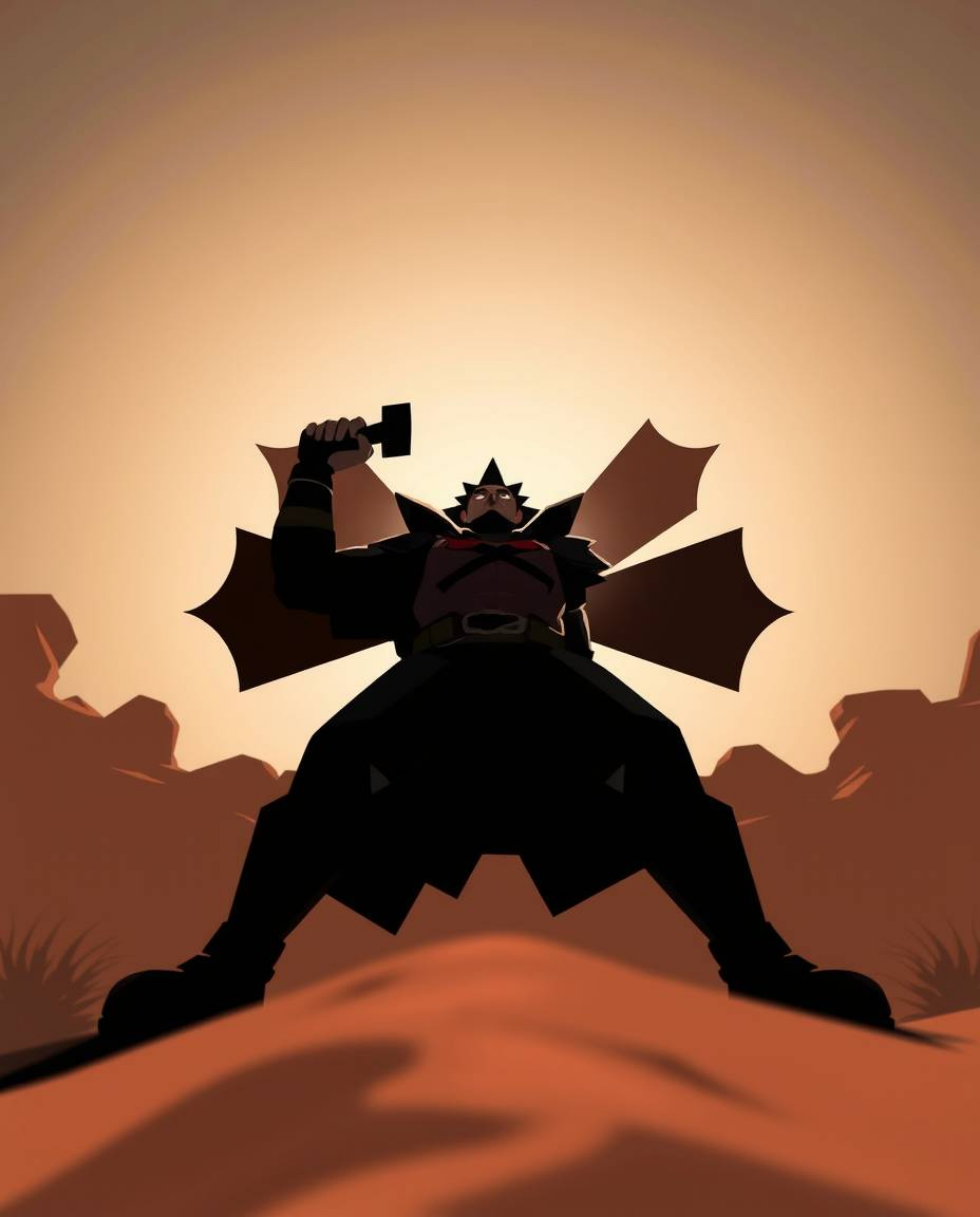 Experience a thrilling Disney-style desert adventure through the eyes of a brave hero. This low-angle perspective artwork fea