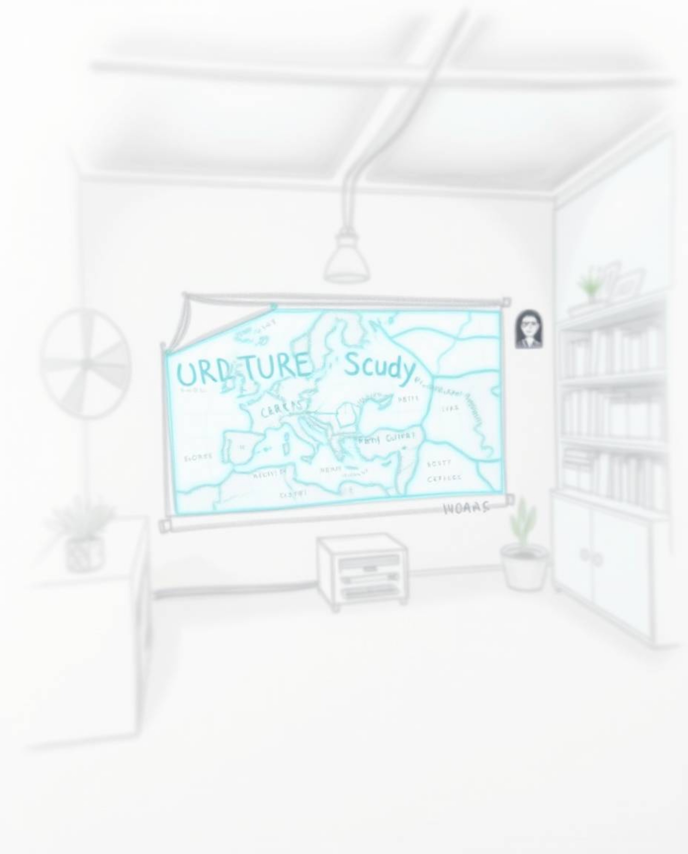 Discover a captivating image of a hand-drawn sketch featuring a glowing map projection in an old study.  The blurred bokeh ef
