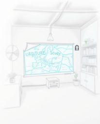 Discover a captivating image of a hand-drawn sketch featuring a glowing map projection in an old study.  The blurred bokeh ef