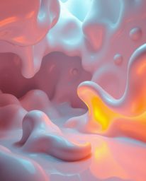 Explore a mesmerizing collection of surreal 3D renders featuring fluid shapes resembling melted glass.  These hyperrealistic,